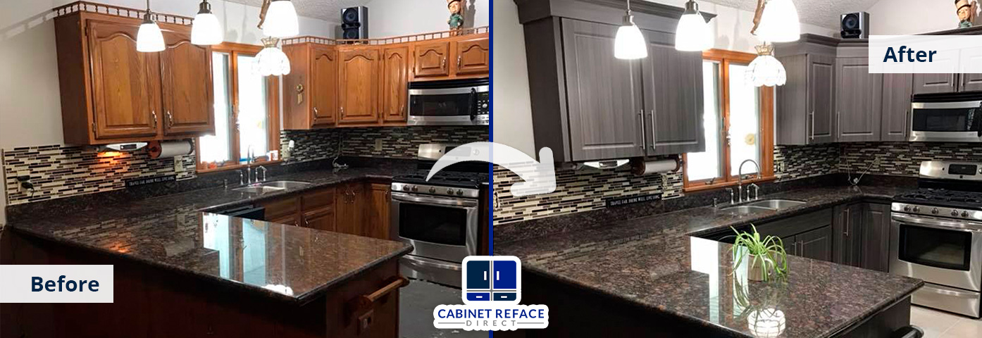 Orlovista Cabinet Refacing Before and After With Wooden Cabinets Turning to White Modern Cabinets